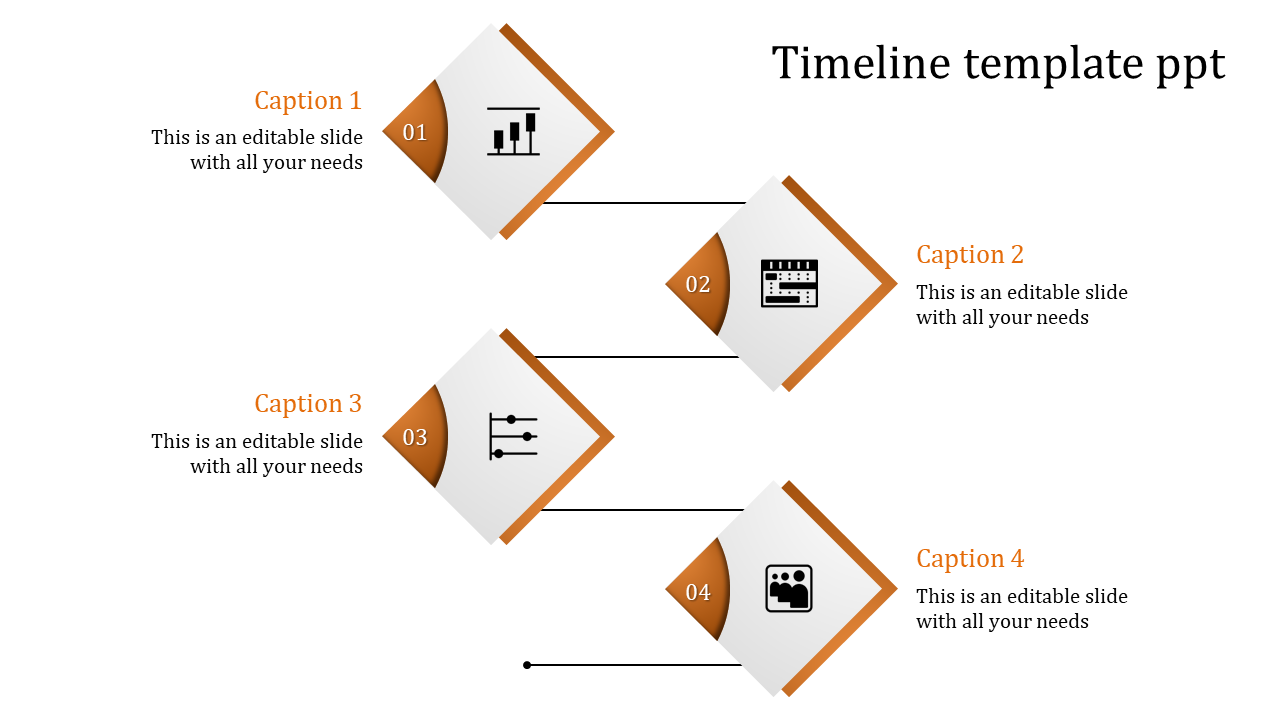 Creative Timeline PPT Template Slides With Four Node
